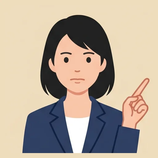 アドバイザーが指差して解説するイラスト