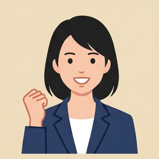 アドバイザーがガッツポーズで励ますイラスト