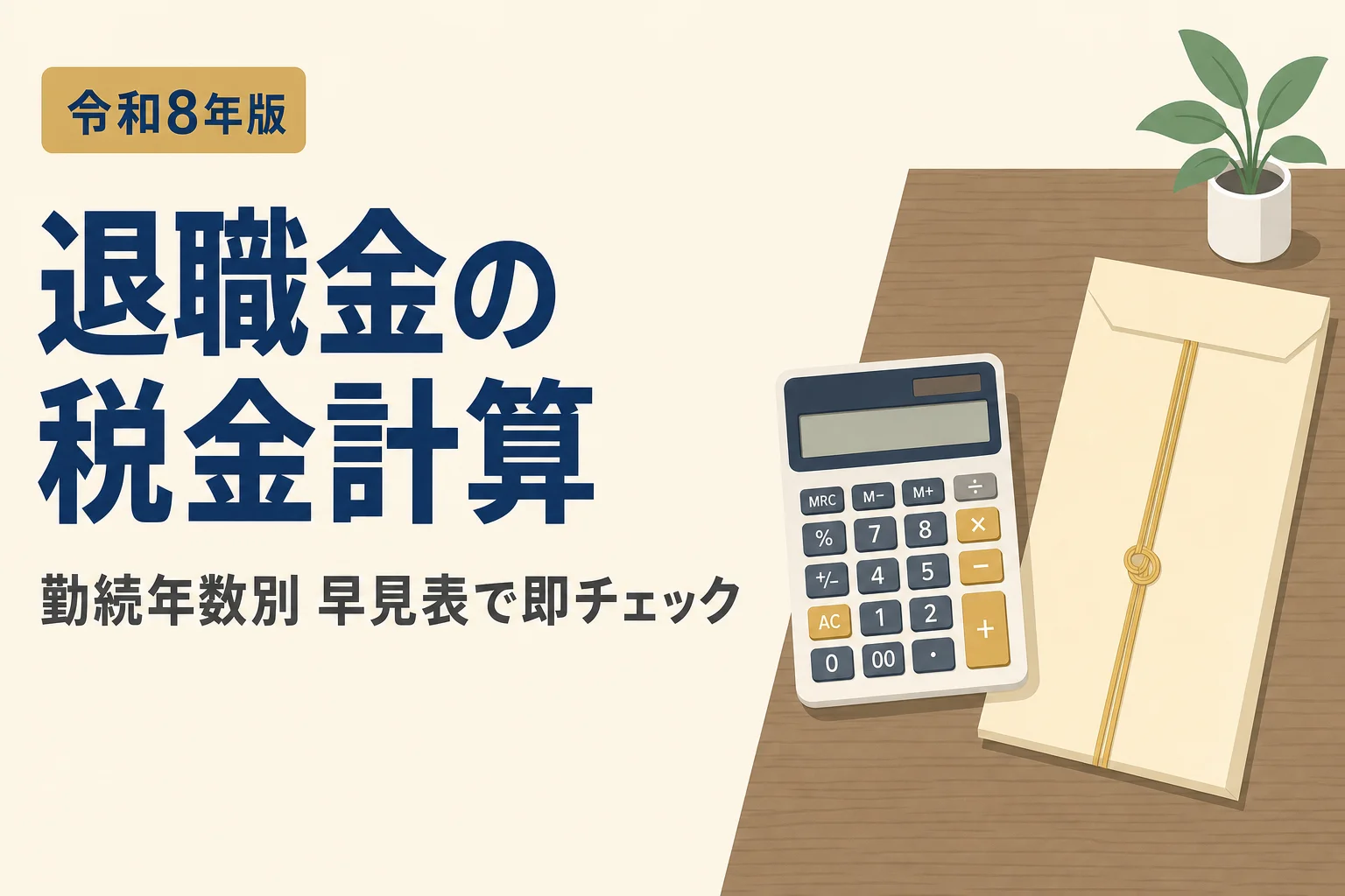 退職金の税金計算ガイド（令和8年版）