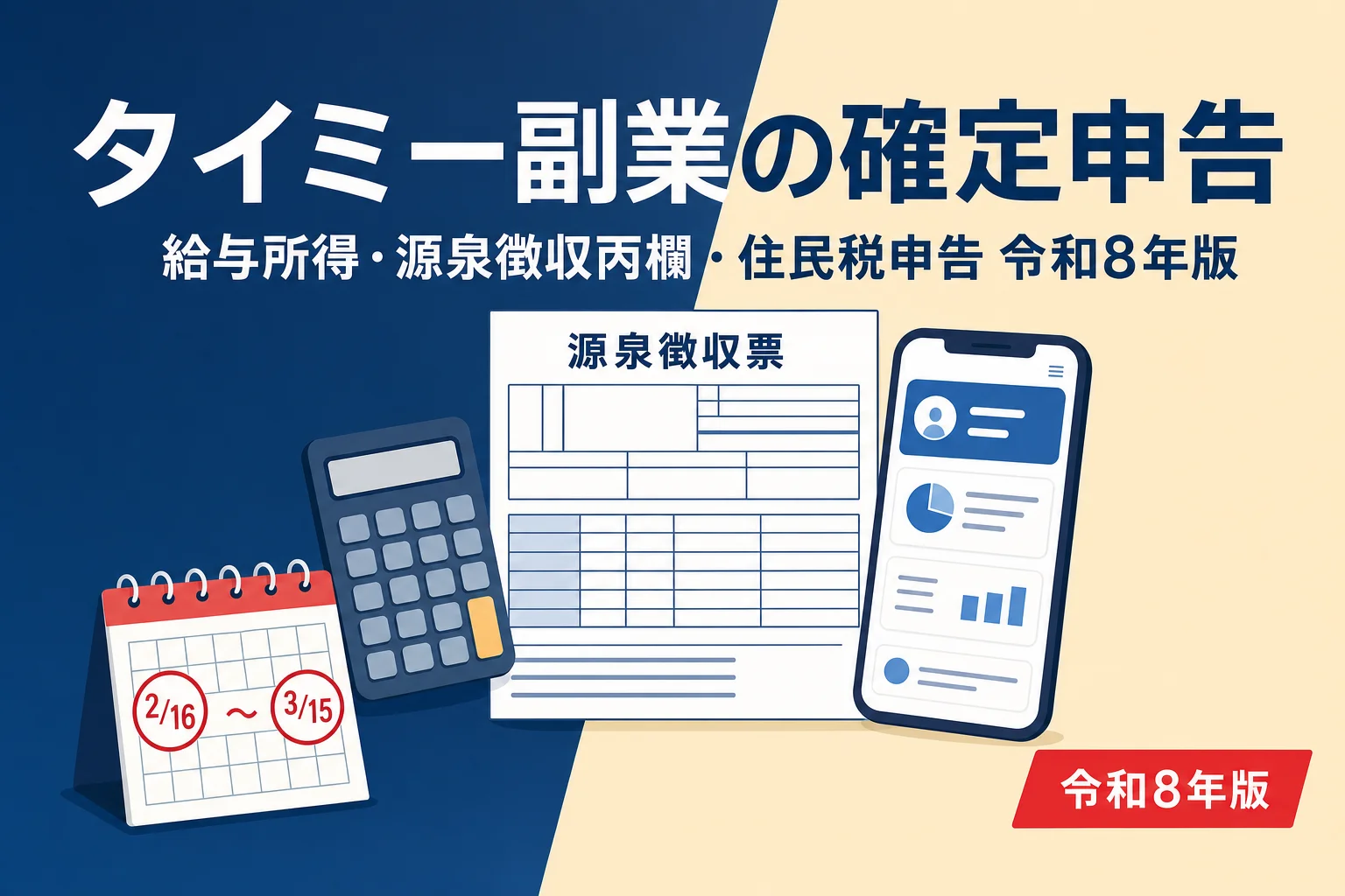 タイミー副業の確定申告 令和8年版完全ガイドのアイキャッチ